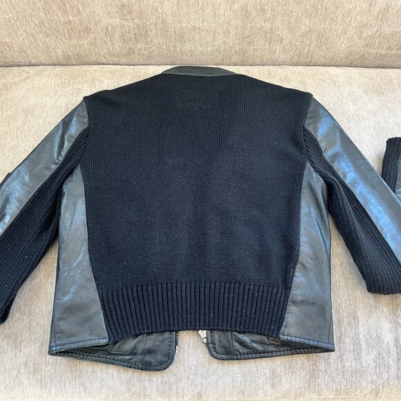 BCBG MaxAzria Leather Front + Sweater Back Jacket - Picture 5 of 5